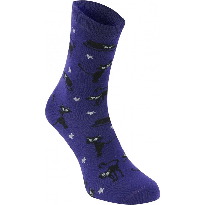Miss Fiori F Cat Dres Sock Ld61, purple/black