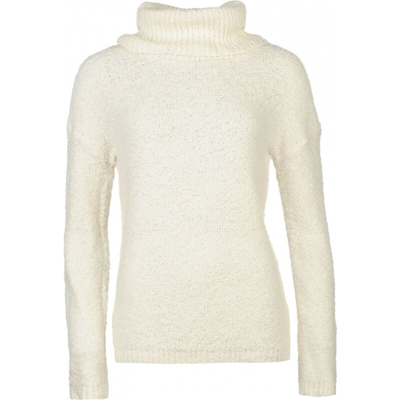 Mystify Luxe Knitted Polo Neck Jumper Ladies, cream