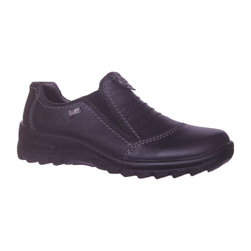 RIEKER L7174-00 black, dámské podzimní mokasíny, dámská obuv