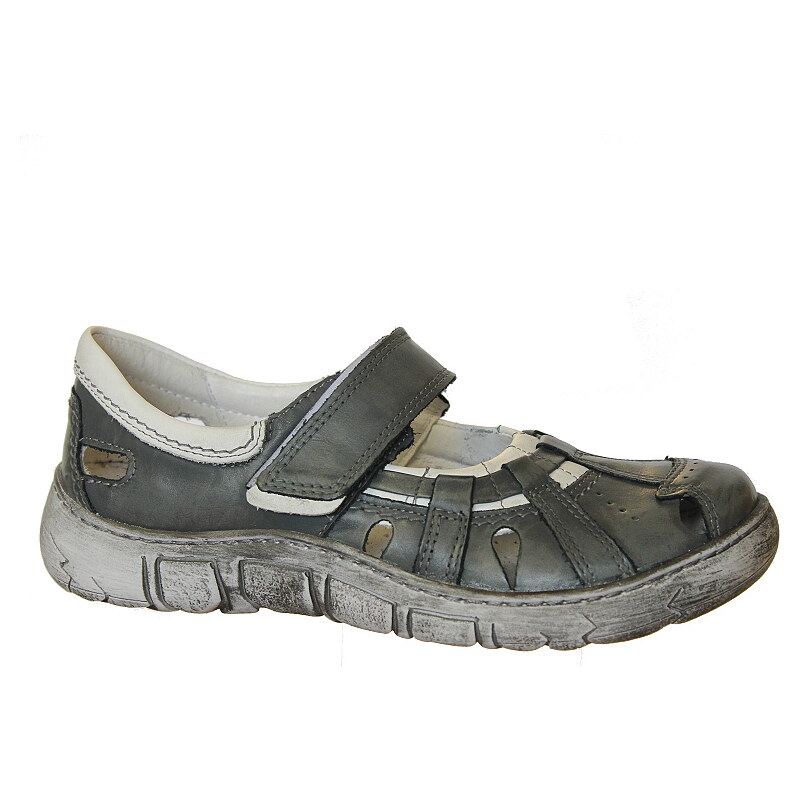 KACPER 2-0464 lightgrey+white, dámská letní obuv - dámská obuv