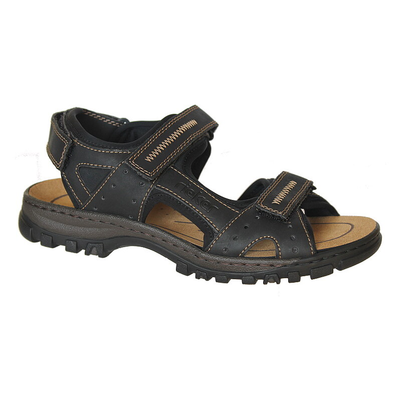 RIEKER 25063-00 black, pánské sandály, pánská obuv