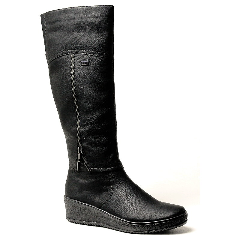 RIEKER Y4461-00 black, dámské zimní kozačky - dánská obuv