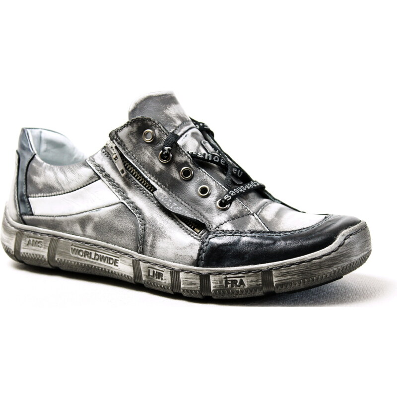 KACPER 1-4744 grey+white, pánské polobotky - pánská obuv