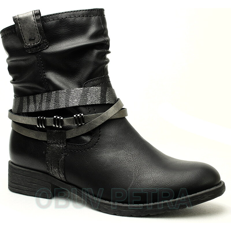 JANA Soft Line 25461-27 black, dámské nízké kozačky - dámská obuv