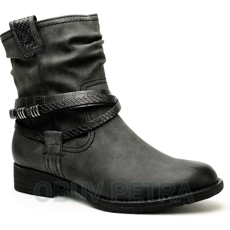 JANA Soft Line 25461-27 asphalt, dámské nízké kozačky - dámská obuv