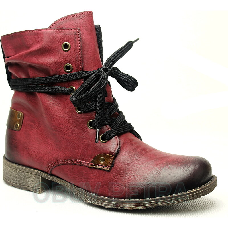 RIEKER 70820-36 red, dámská zimní obuv