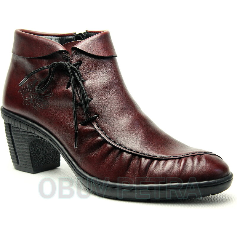 RIEKER 50223-35 bordová, dámská kotníková obuv
