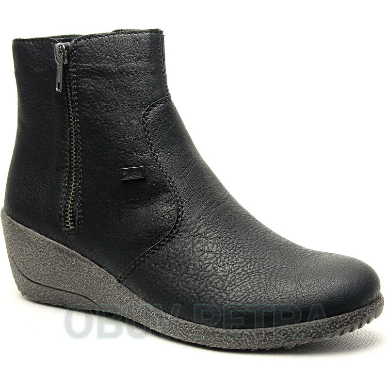 RIEKER Y0361-00 black, dámská kotníková obuv