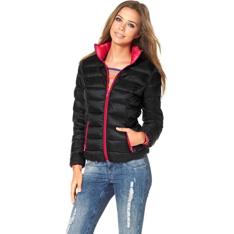 Dívčí bunda, zimní bunda AJC pro mladé (vel.42 skladem) 42 černá+pink SKLADEM, dopravné zdarma!