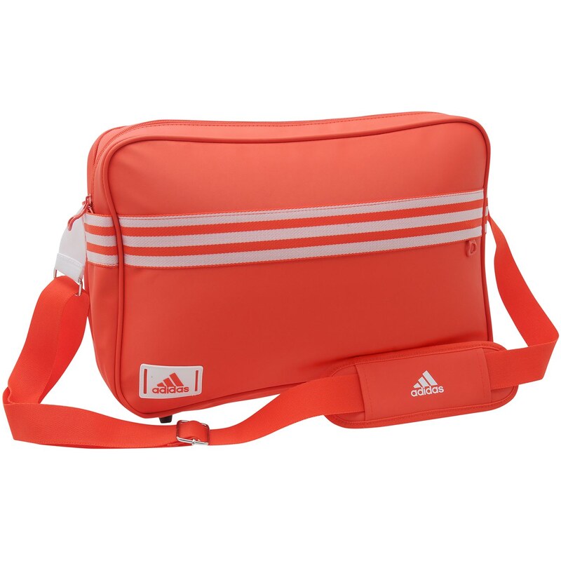 Adidas 3 Stripe Enamel Messenger Bag, boldorange/wht