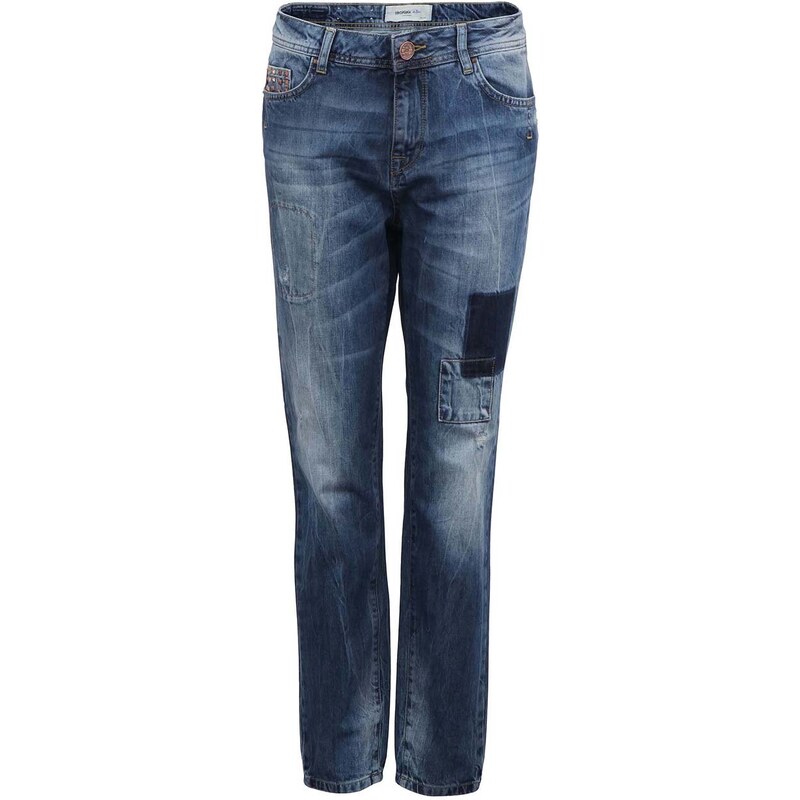 Modré džíny se záplatami Vero Moda Nanna
