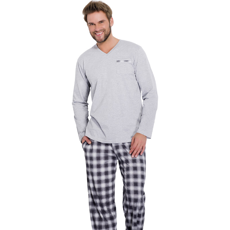 Taro Pánské pyžamo Honza šedé