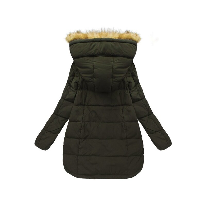 LJR Zimní bunda z přírodního chmýří khaki (8062)