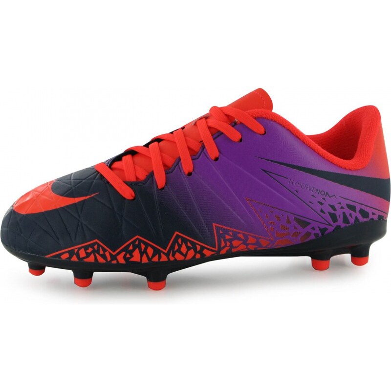 Nike Hypervenom Phelon FG Football Boots Childrens, orange/purple