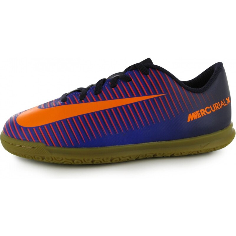 Nike Mercurial X Vortex 3 Junior Indoor Football Trainers, purple/citrus