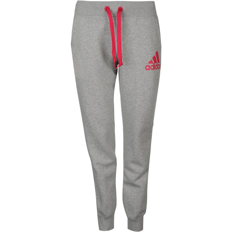 Adidas Logo Cuff Pants Ladies, medgrey/boldpin