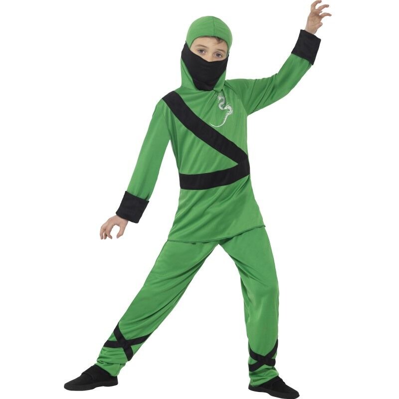 Dětský kostým Ninja zeleno-černý Pro věk (roků) 10-12