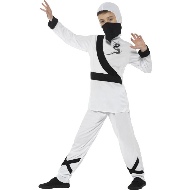 Dětský kostým Ninja bílo-černý Pro věk (roků) 10-12