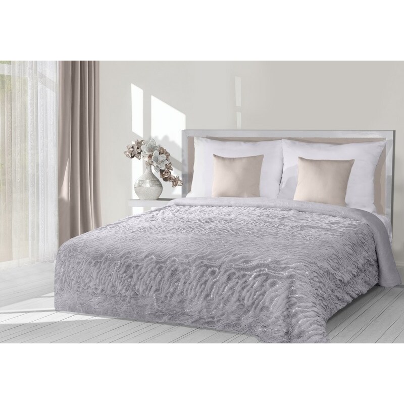 Luxusní přehoz na postel STARS 220x240 cm stříbrný Mybesthome