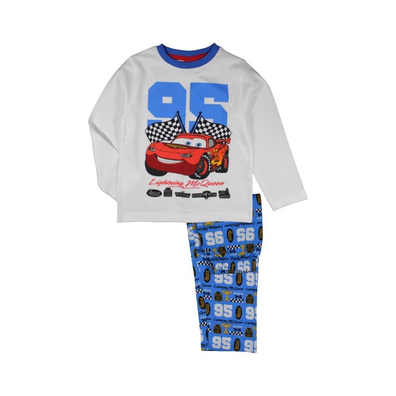 E plus M Chlapecké pyžamo Cars - bílo-modré