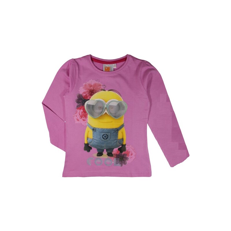 E plus M Dívčí tričko Mimoni - růžové
