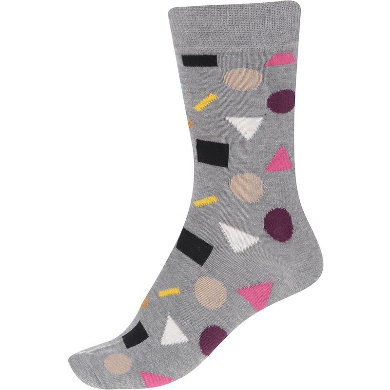 Šedé dámské ponožky se vzorem Happy Socks Play