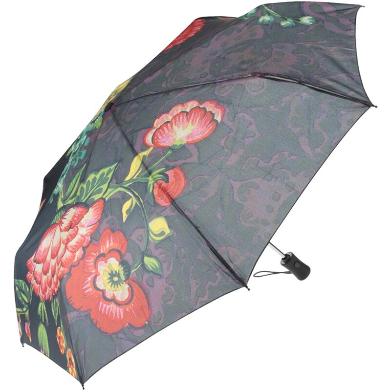 Šedý deštník s barevnými květy Desigual Britania