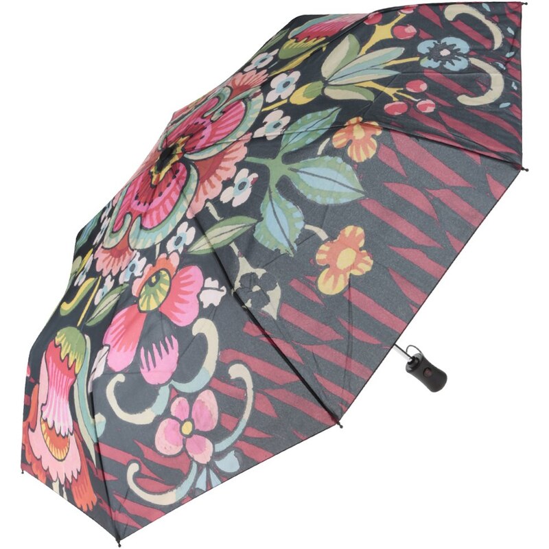 Černý květovaný deštník Desigual Ikara