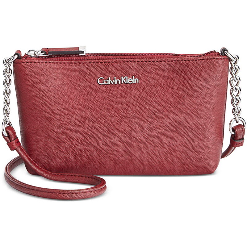 Calvin Klein mini crossbody kabelka saffiano leather valentine