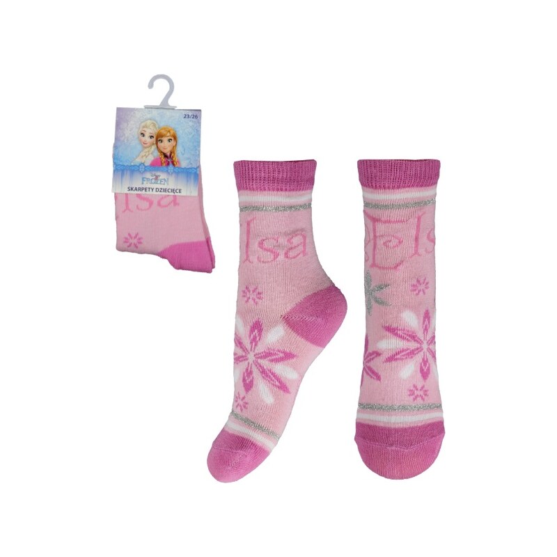 E plus M Dívčí ponožky Frozen - růžové