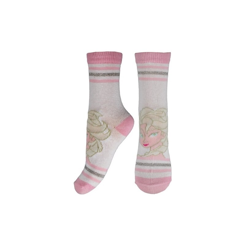 E plus M Dívčí ponožky Frozen - bílo-růžové
