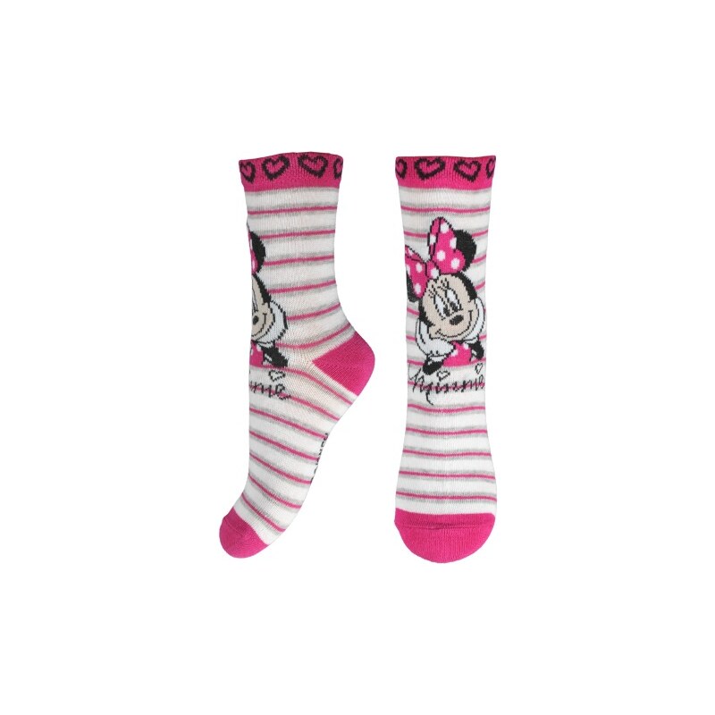 E plus M Dívčí ponožky Minnie - bílo-růžové