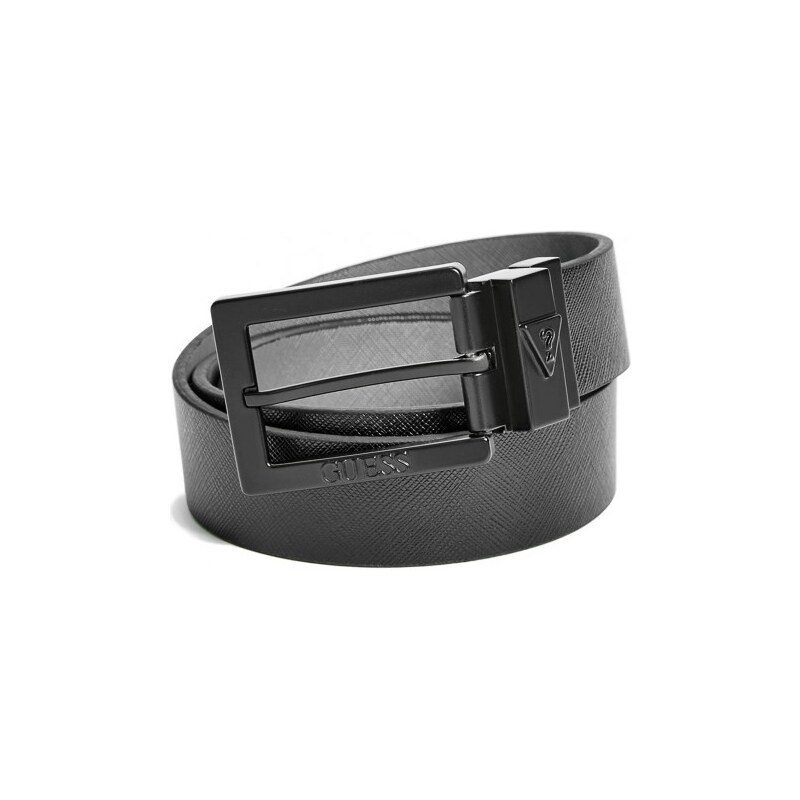 GUESS GUESS Reversible Saffiano Belt - black/grey