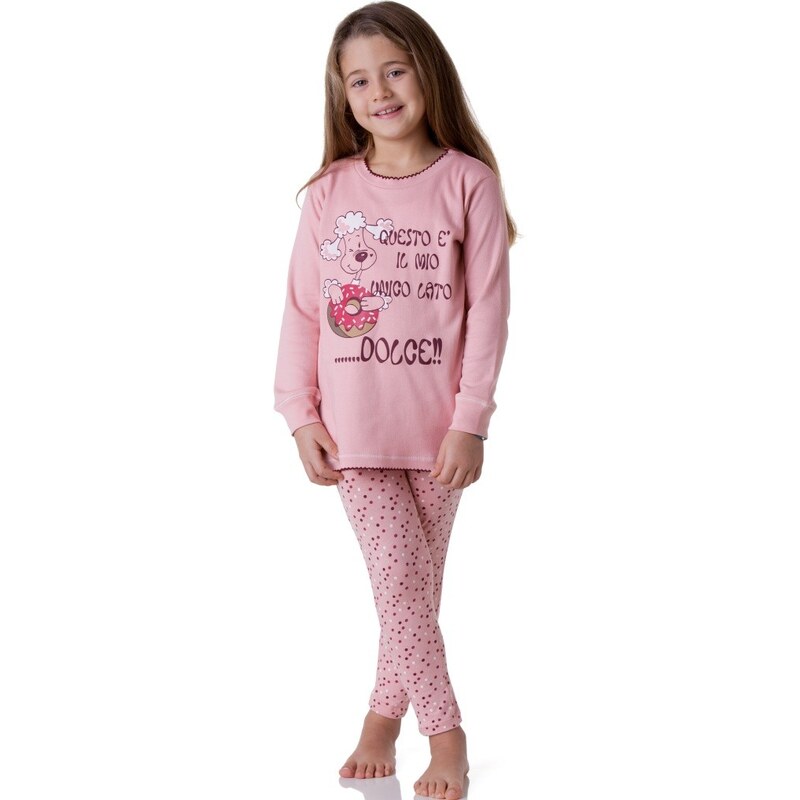 Dívčí pyžamo Cotonella DB241 3/4 Lososová, lososová