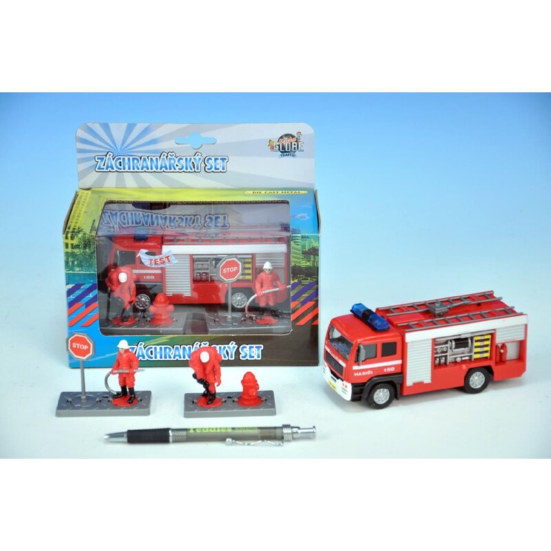 Mikro hračky Auto hasiči kov 13 cm - Záchranářský set