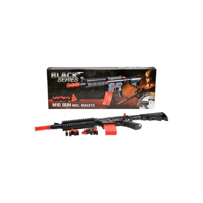 Teddies Pistole včetně pěnových nábojů - Black series M16