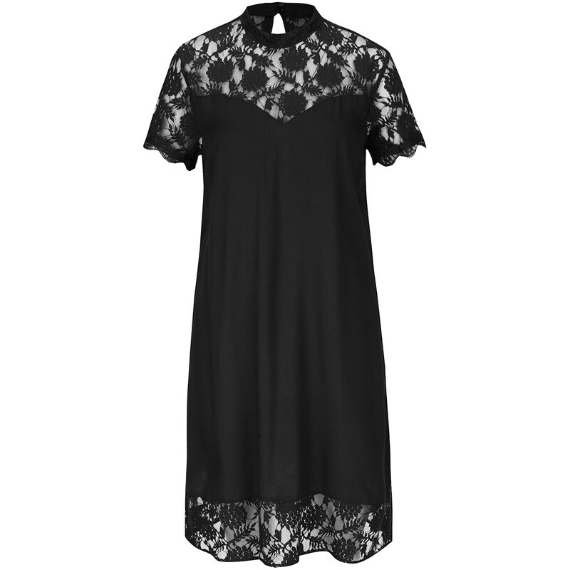 Černé šaty s krajkovými detaily VILA Tiya