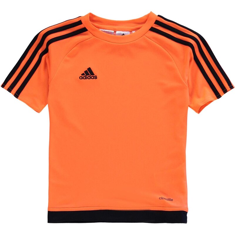 Adidas 3 Stripe Estro T Shirt Junior Boys, solar orange