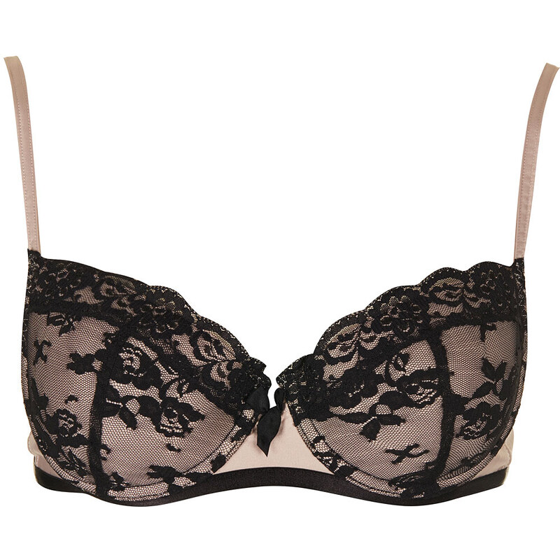 Topshop Satin and Lace Balcony Bra