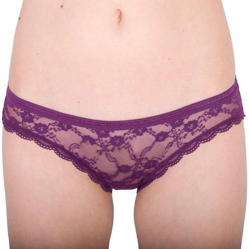 Dámské kalhotky Victoria's Secret lace bikini panty fialové