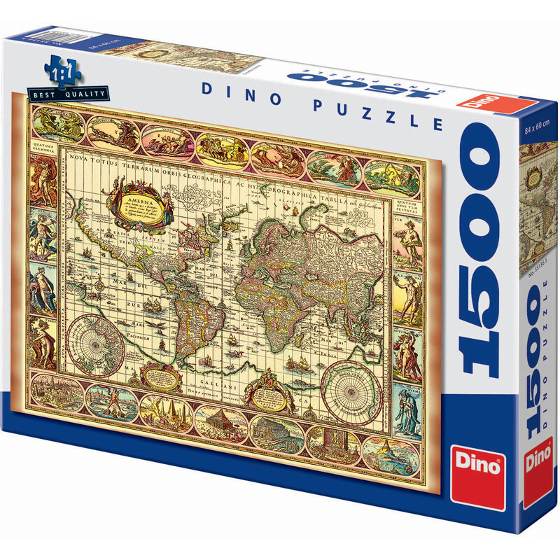 Dino Puzzle Mapa a sedm divů světa 1500 dílků