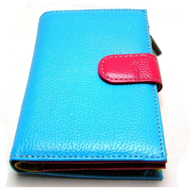 Ostatní Barevná kožená peněženka - modrá