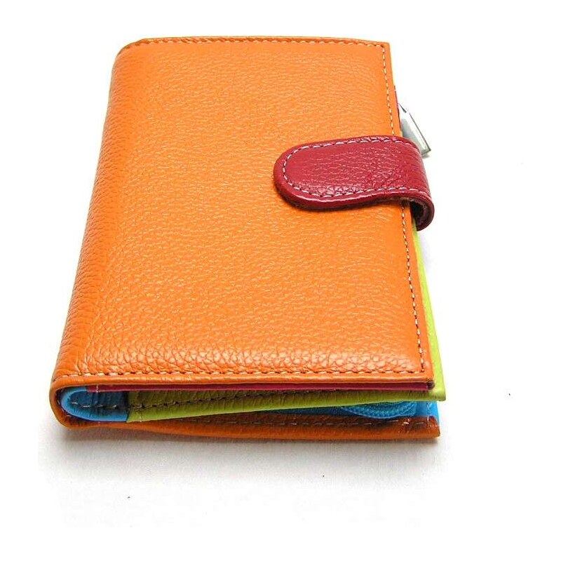 Ostatní Barevná kožená peněženka - oranžová