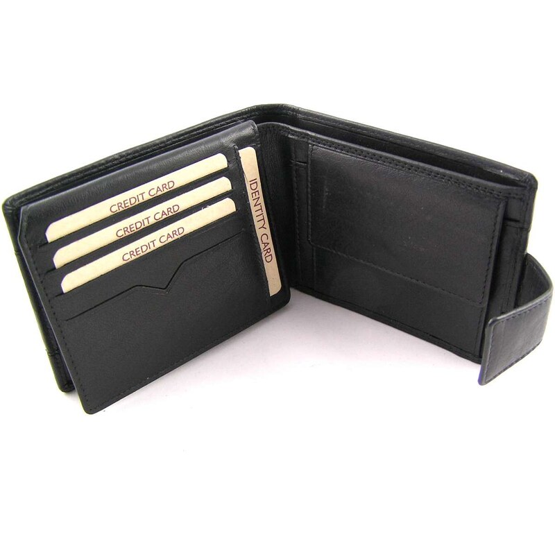 Pánská peněženka Lagen hladká s přezkou - černá