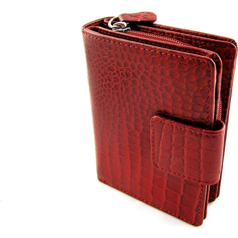 Kroko kožená peněženka Lagen - červená