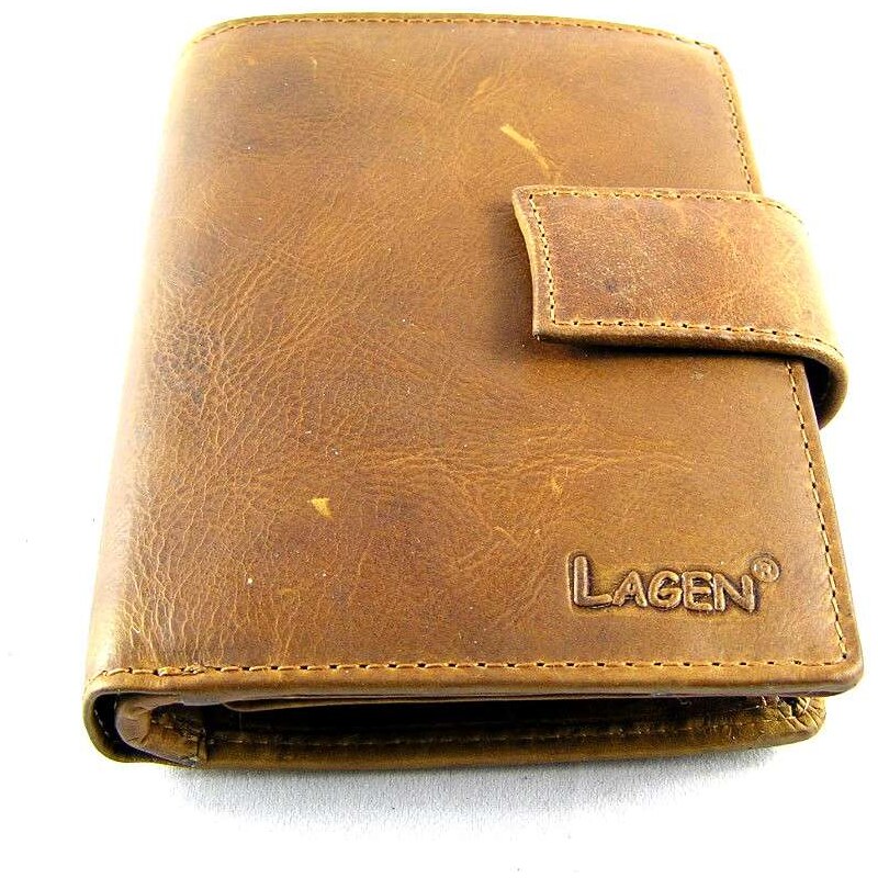 Kožená peněženka Lagen - světle hnědá