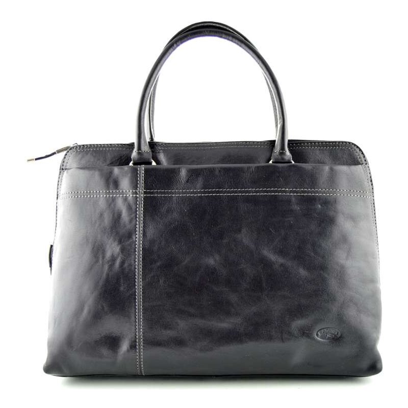 Elegantní dámská kožená kabelka Katana - černá