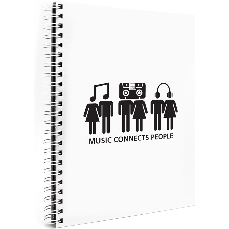MAKENOTES Záznamová kniha A4 MUSIC bílé desky