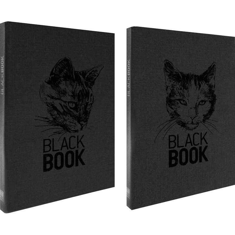MAKENOTES Zápisník A5 BLACK BOOK CATS černý (2ks)