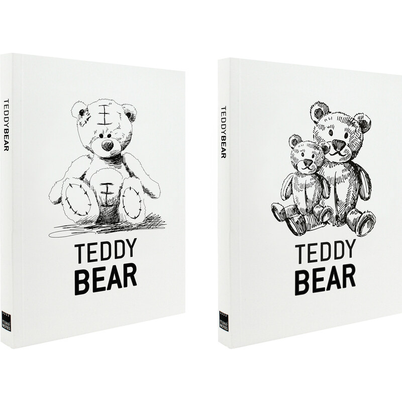 MAKENOTES Zápisník A6 Teddy Bear bílý (2ks)